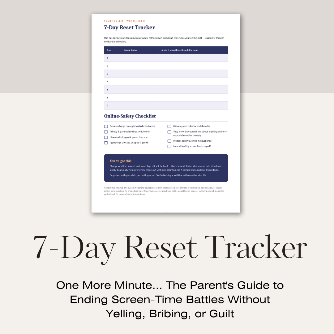 One More Minute... The Parent's Guide to Ending Screen-Time Battles Without Yelling, Bribing, or Guilt